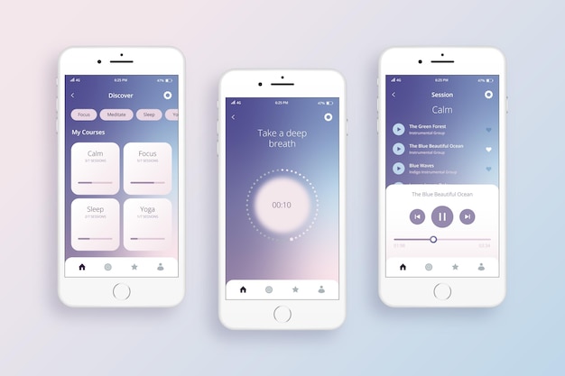 Meditatie-app-schermen