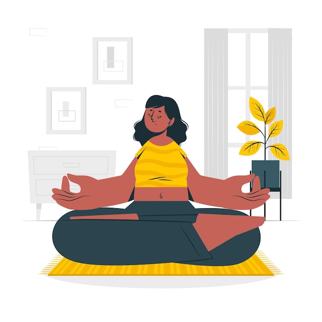 Gratis vector meditatie concept illustratie