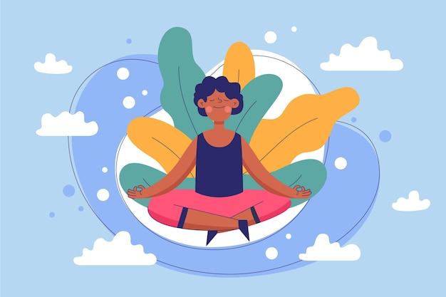 Gratis vector meditatie concept illustratie