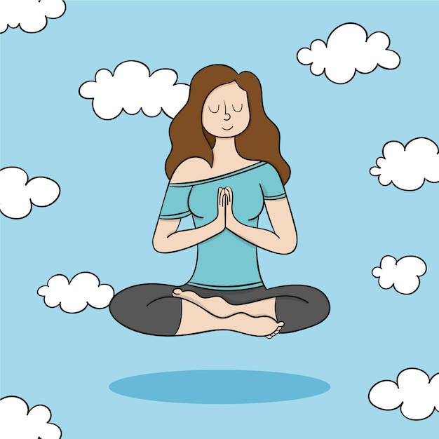 Gratis vector meditatie concept illustratie