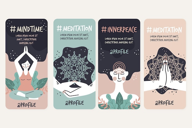 Meditatie en mindfulness instagram-verhalen