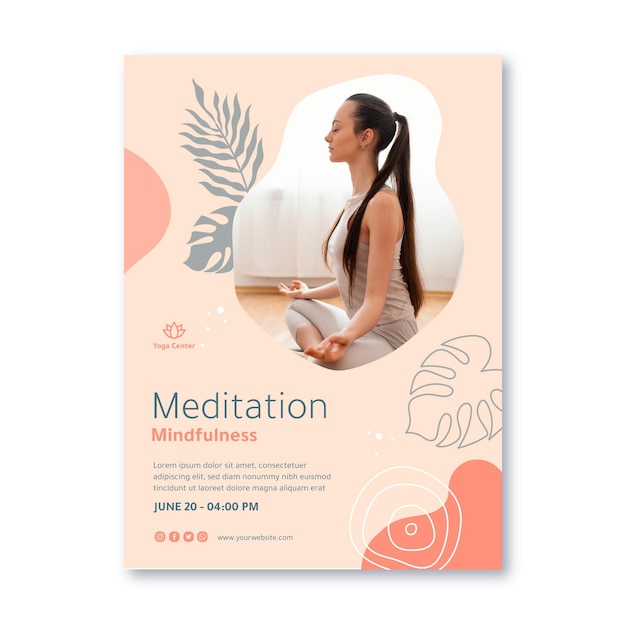 Gratis vector meditatie en mindfulness poster