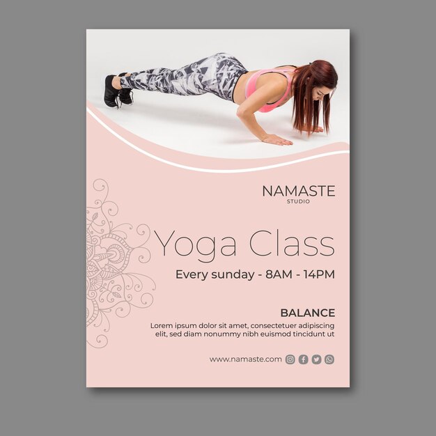 Meditatie en mindfulness postersjabloon
