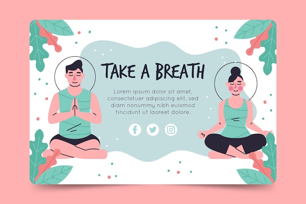 Gratis vector meditatie en mindfulness-sjabloon voor spandoek