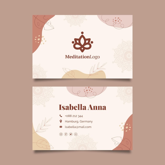 Meditatie en mindfulness visitekaartje