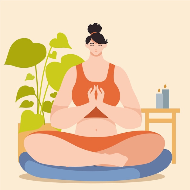 Meditatie illustratie concept