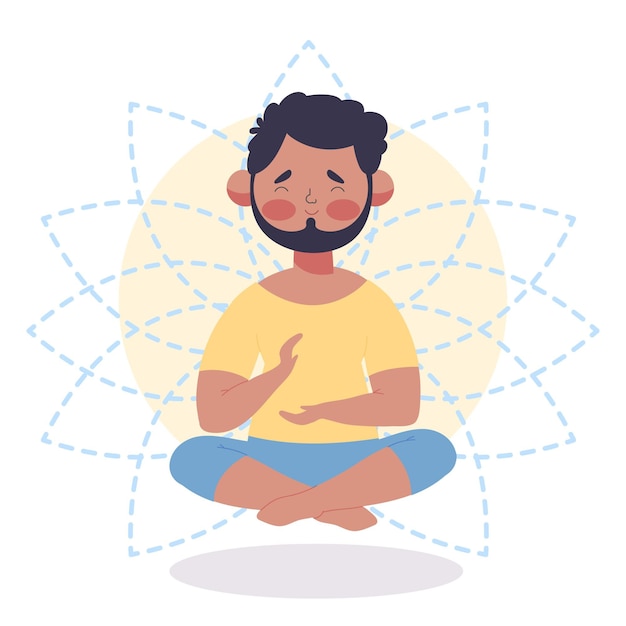 Meditatie illustratie concept