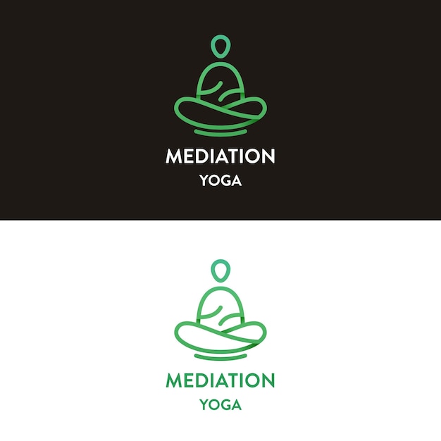 Meditatie yoga logo ontwerp