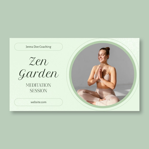 Gratis vector meditatie youtube miniatuur sjabloon ontwerp