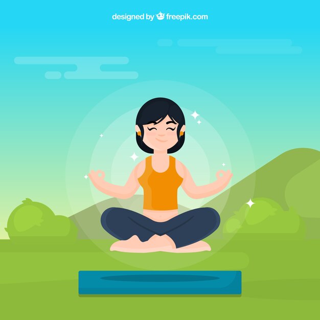 Meditatieconcept met vrouw