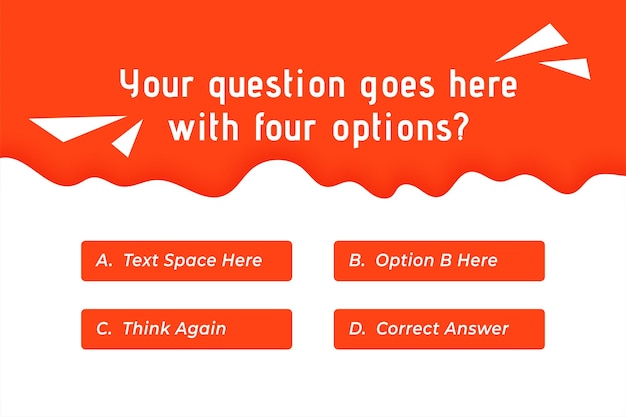 Meerdere keuze sjabloon voor trivia spel en test examen