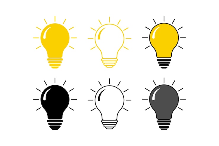 Gratis Vector meerdere stijlen van de gloeilamp