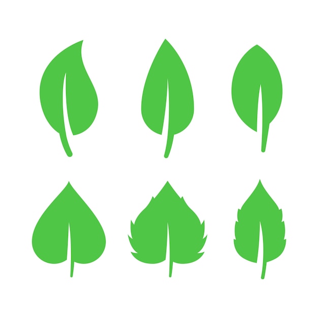 Gratis vector meerdere verschillende groene bladeren