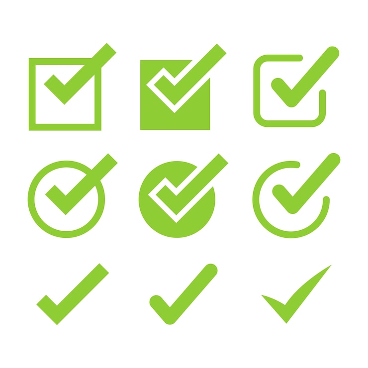 Gratis Vector meerdere verschillende vinkjes