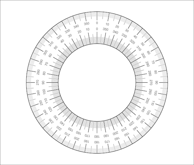 Meetcirkel leeg Cirkelvormig gradenboograster voor het meten van graden