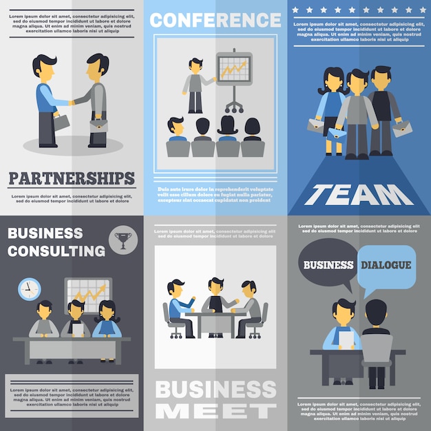 Gratis vector meeting poster set