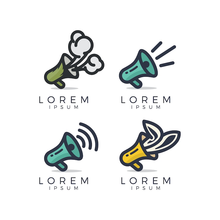 Gratis Vector megafoon logo collectie