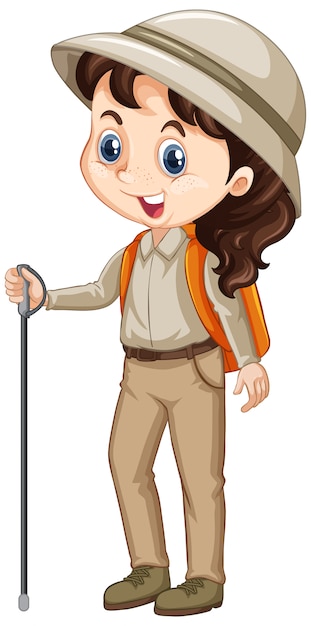 Gratis vector meisje in scout uniform