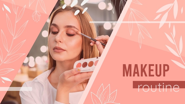 Meisje met make-up tutorial youtube thumbnail