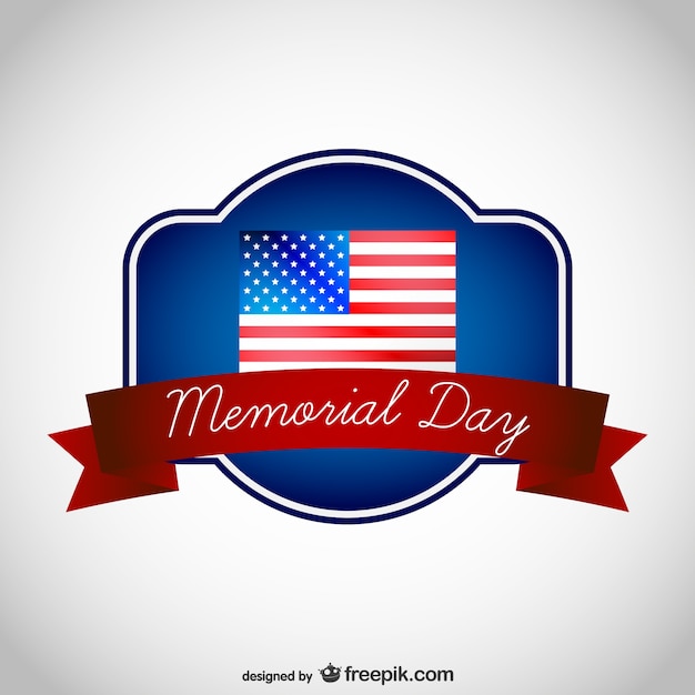 Gratis vector memorial day en de amerikaanse vlag