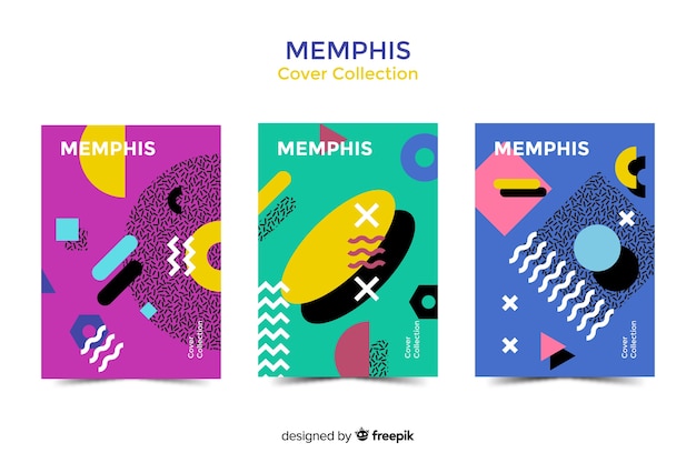 Gratis vector memphis covercollectie