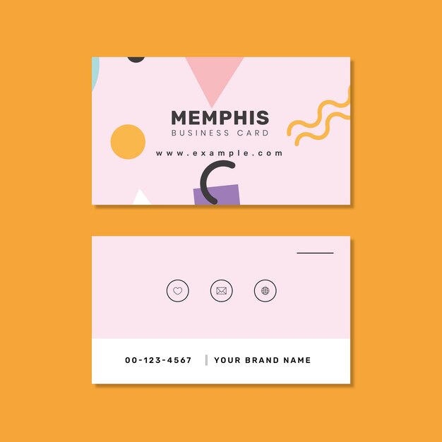 Memphis naam kaart ontwerp vector