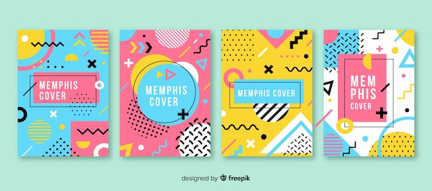 Memphis-stijl brochure set