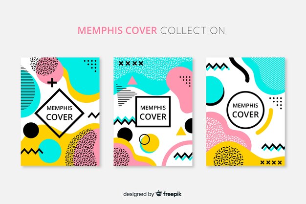 Gratis vector memphis-stijl brochurepakket