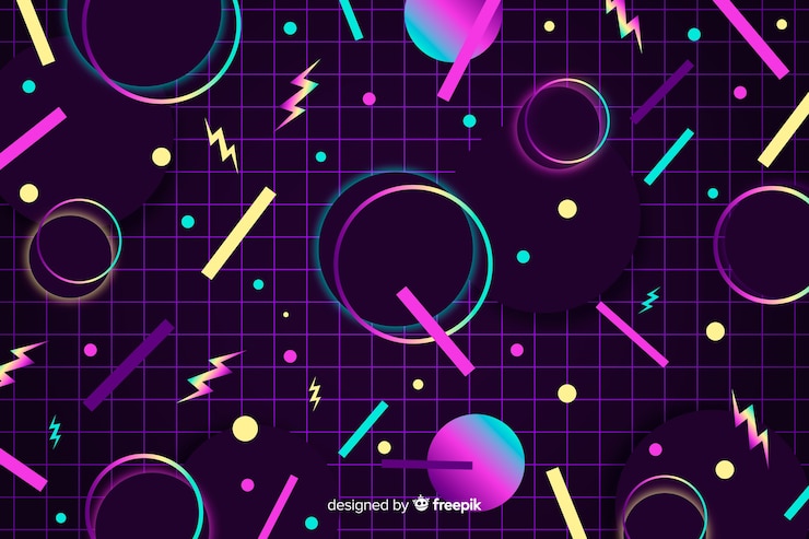 Gratis Vector memphis stijl geometrische achtergrond