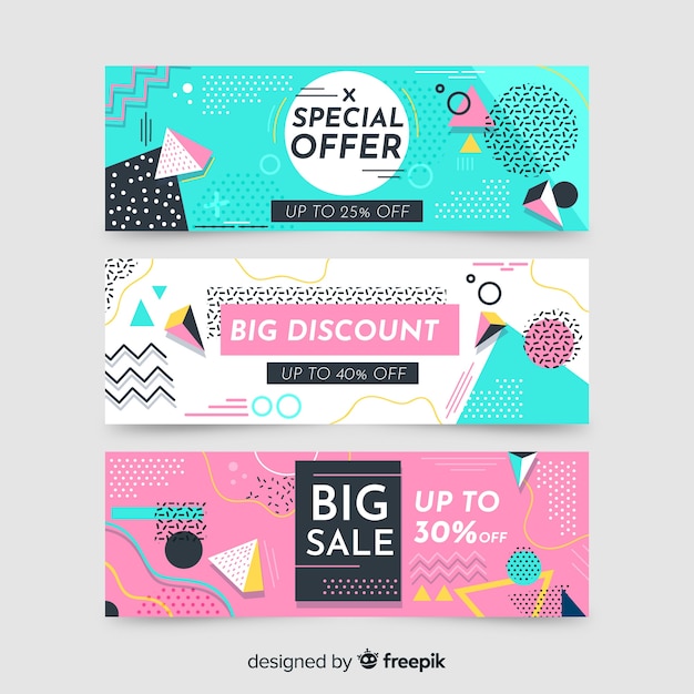 Memphis verkoop banner templates-collectie