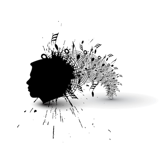 Menselijk hoofd Swirl Brain Design, een vectorillustratie