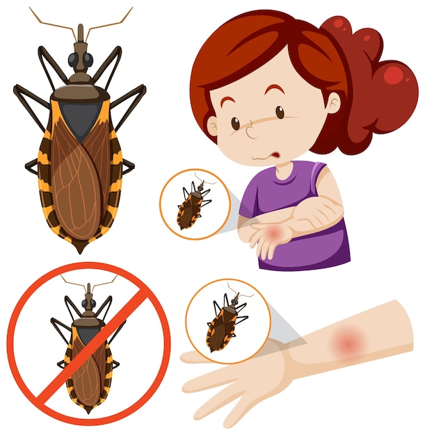 Gratis vector menselijke arm gezwollen door kussende insectenbeet