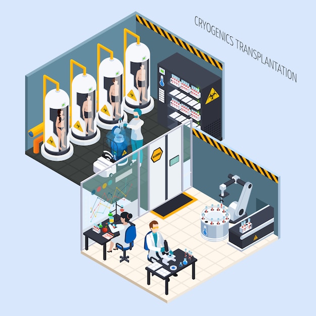 Menselijke cryogenie isometrische samenstelling