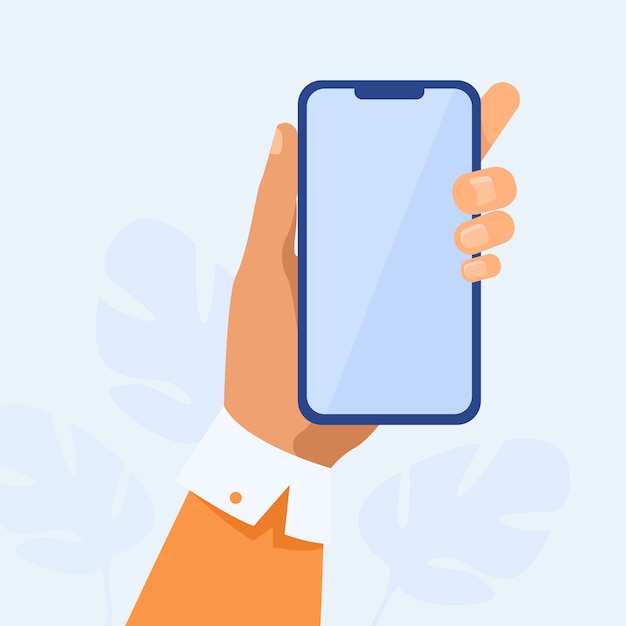 Gratis vector menselijke hand met mobiele telefoon