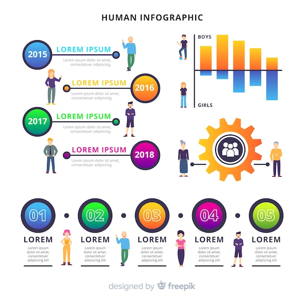 Gratis vector menselijke infographic