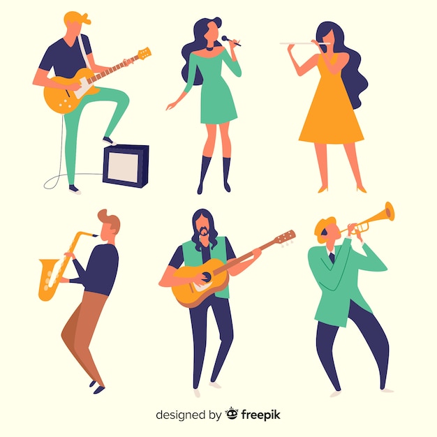 Gratis vector menselijke muziekactiviteiten