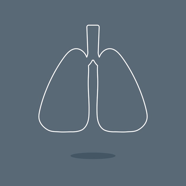 Menselijke orgel long medische pictogram vector