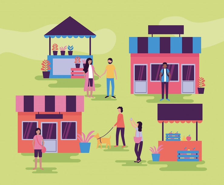 Gratis Vector mensen activiteiten buitenshuis
