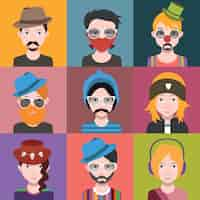 Gratis vector mensen avatars collectie