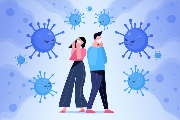 Gratis Vector mensen bang voor coronavirus