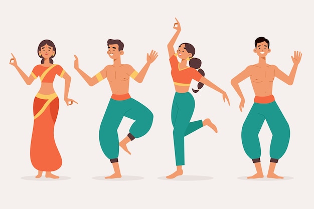 Gratis vector mensen dansen bollywoow