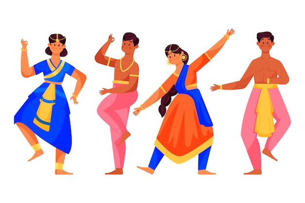 Gratis vector mensen dansen bollywoow