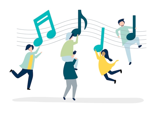 Gratis vector mensen dansen op de muziek