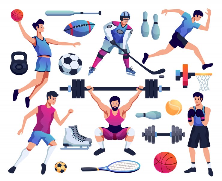 Gratis Vector mensen die betrokken zijn bij sportset