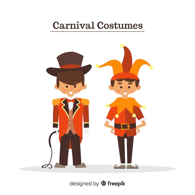 Gratis vector mensen die carnavalskostuums dragen