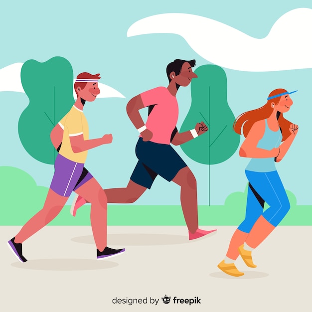 Mensen die deelnemen aan een marathonrace