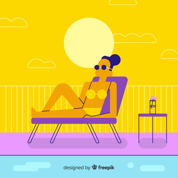 Gratis vector mensen die van de zomer genieten