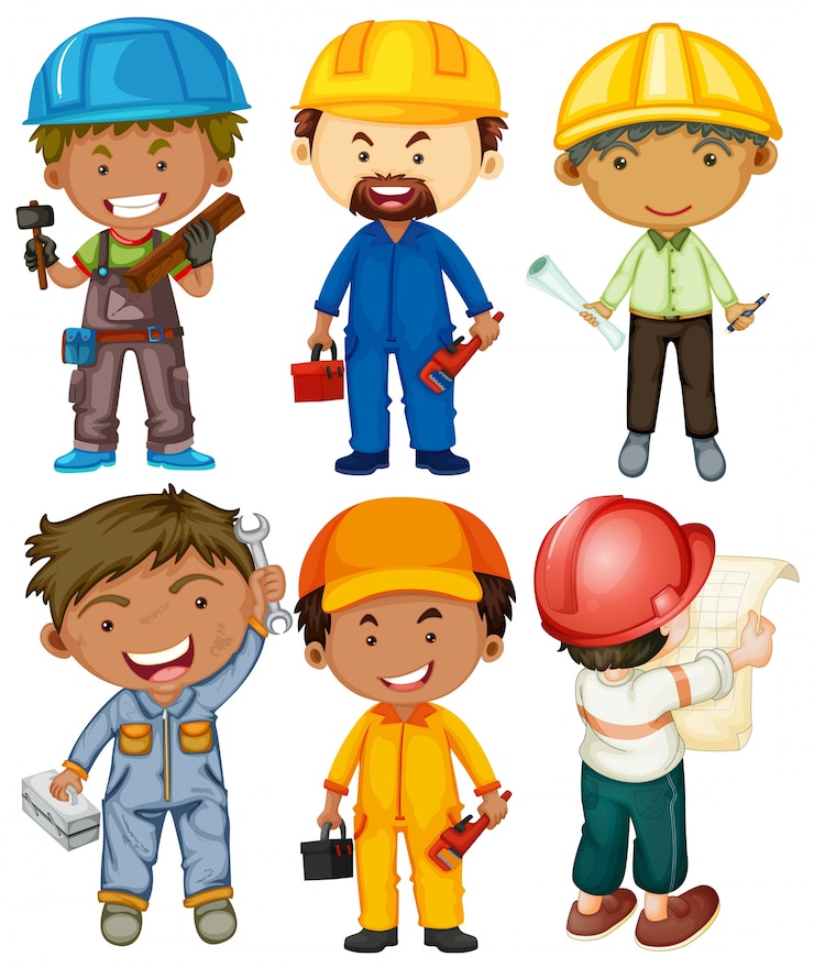 Gratis Vector mensen die verschillende soorten banen