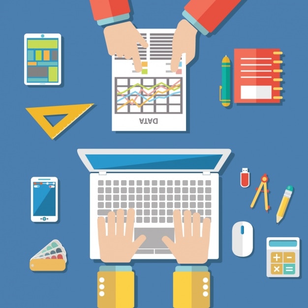 Mensen die werken op websites