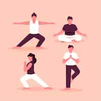 Gratis vector mensen die yoga concept doen